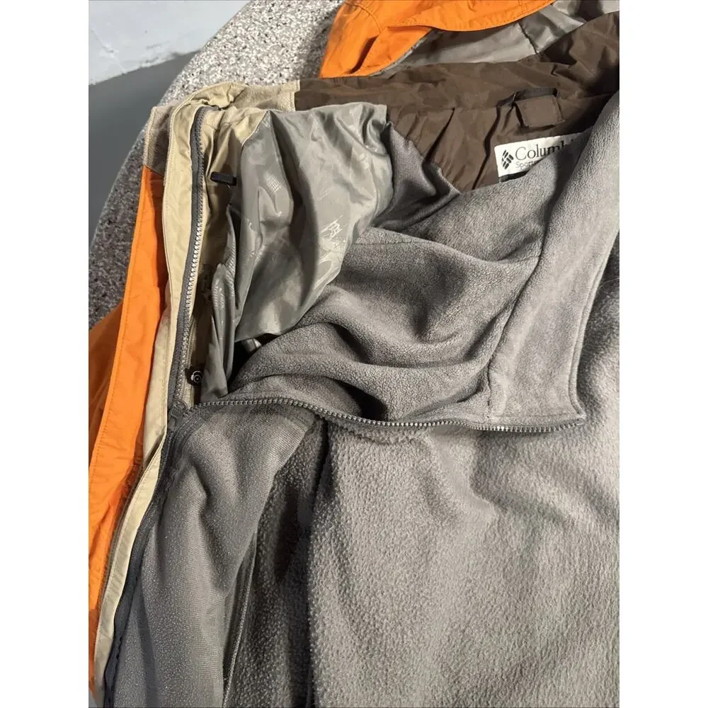 Columbia Omni-Shield 3-in-1 Interchange Hooded Jacket Orange Brown Men's L